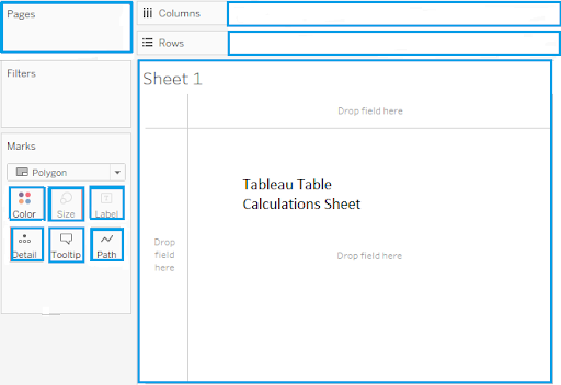 Tableau's table calculations worksheet